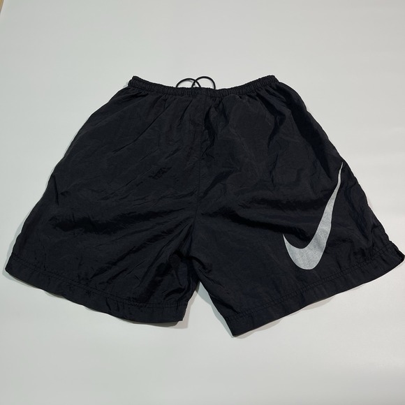 Nike Other - Vintage 90s Nike Black Oversized Swoosh Nylon Shorts Mens Large Logo Athletic